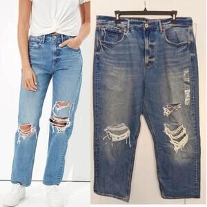 NWT AE | Ripped '90s Boyfriend Jean in Bright Bluebell (14 x-short)